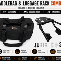 TAIL BAG (BLACK-BROWN) WITH TOP RACK FIT FOR HUNTER 350