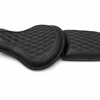 GENUINE LEATHER RIDER AND PILLION SEAT (BLACK) FIT FOR ROYAL ENFIELD CLASSIC 650
