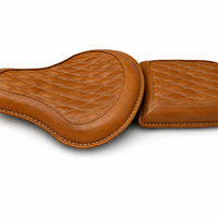 GENUINE LEATHER RIDER AND PILLION SEAT (TAN) FIT FOR ROYAL ENFIELD CLASSIC 650