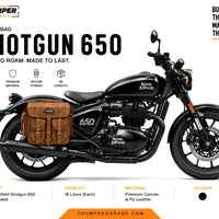 GENUINE LEATHER 4 POCKET TOURING PANNIER BAGS (DUSTY BROWN) FIT FOR ROYAL ENFIELD SHOTGUN 650