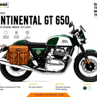 GENUINE LEATHER 4 POCKET TOURING PANNIER BAGS (DUSTY BROWN) FIT FOR ROYAL ENFIELD CONTINENTAL GT 650
