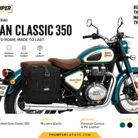 TOURING PANNIER BAGS (36L) BLACK FIT FOR ROYAL ENFIELD CLASSIC 350