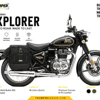 TOURING PANNIER BAGS (36L) BLACK FIT FOR ROYAL ENFIELD BULLET 350