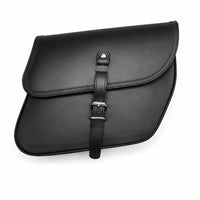 GENUINE LEATHER CURVED TOURING PANNIER BAGS (BLACK) FIT FOR ROYAL ENFIELD INTERCEPTOR 650