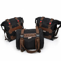 TRAIL PACK, SADDLE BAGS AND TAIL BAG COMBO (BLACK-BBROWN) FIT FOR ROYAL ENFIELD HIMALAYAN 450