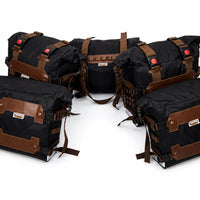 TRAIL PACK, SADDLE BAGS AND TAIL BAG COMBO (BLACK-BBROWN) FIT FOR ROYAL ENFIELD HIMALAYAN 450