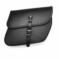 GENUINE LEATHER CURVED TOURING PANNIER BAGS (BLACK) FIT FOR ROYAL ENFIELD BULLET 350