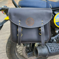 GENUINE LEATHER TOURING PANNIER BAGS (COFFEE BROWN) FIT FOR ROYAL ENFIELD BEAR 650