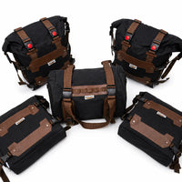 TRAIL PACK, SADDLE BAGS AND TAIL BAG COMBO (BLACK-BBROWN) FIT FOR ROYAL ENFIELD HIMALAYAN 450