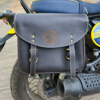 GENUINE LEATHER TOURING PANNIER BAGS (COFFEE BROWN) FIT FOR ROYAL ENFIELD BEAR 650