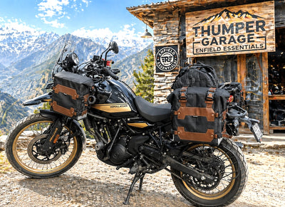 TRAIL PACK, SADDLE BAGS AND TAIL BAG COMBO (BLACK-BBROWN) FIT FOR ROYAL ENFIELD HIMALAYAN 450