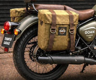 OLIVE MILITARY PANNIER BAGS FIT FOR ROYAL ENFIELD GOAN CLASSIC 350