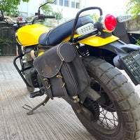 GENUINE LEATHER TOURING PANNIER BAGS (COFFEE BROWN) FIT FOR ROYAL ENFIELD BEAR 650