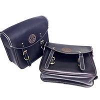 GENUINE LEATHER TOURING PANNIER BAGS (COFFEE BROWN) FIT FOR ROYAL ENFIELD SUPER METEOR 650
