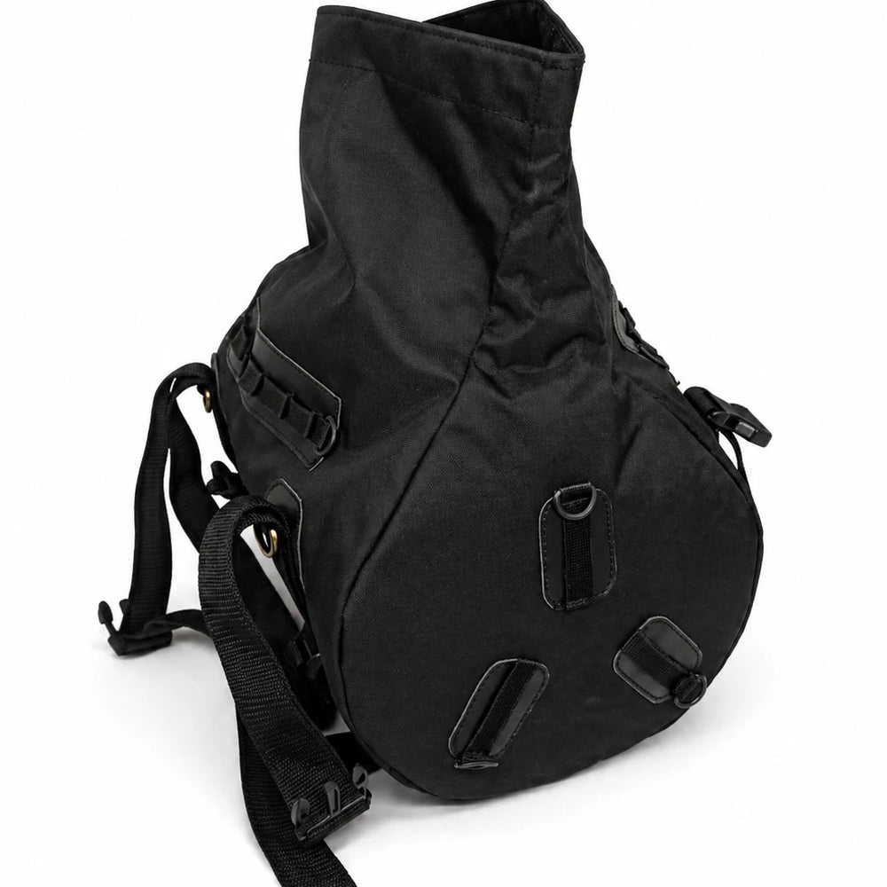 TAIL BAG BLACK- BROWN FIT FOR ROYAL ENFIELD SUPER METEOR 650