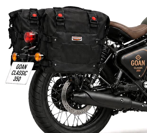 TOURING PANNIER BAGS (36L) BLACK FIT FOR ROYAL ENFIELD GOAN CLASSIC 350
