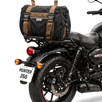 TAIL BAG BLACK- BROWN FIT FOR ROYAL ENFIELD HUNTER 350