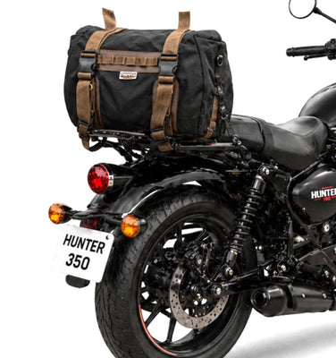 TAIL BAG BLACK- BROWN FIT FOR ROYAL ENFIELD HUNTER 350