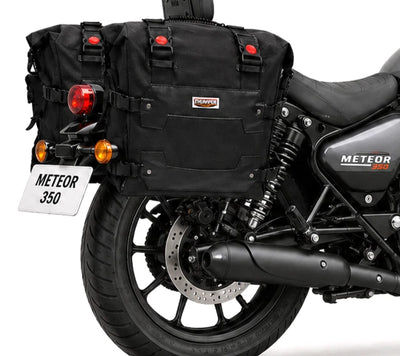 TOURING PANNIER BAGS (36L) BLACK FIT FOR ROYAL ENFIELD METEOR 350