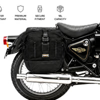 TOURING PANNIER BAGS (36L) BLACK FIT FOR ROYAL ENFIELD BULLET 350