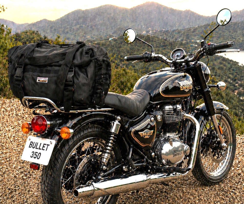 TAIL BAG BLACK FIT FOR ROYAL ENFIELD BULLET 350