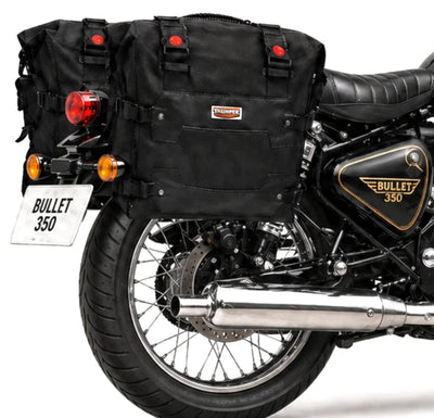 TOURING PANNIER BAGS (36L) BLACK FIT FOR ROYAL ENFIELD BULLET 350