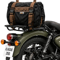 TAIL BAG BLACK- BROWN FIT FOR ROYAL ENFIELD CLASSIC 350