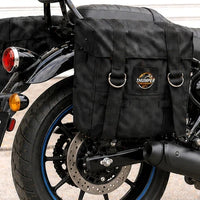 BLACK MILITARY PANNIER BAGS AND SADDLE STAY FIT FOR ROYAL ENFIELD METEOR 350