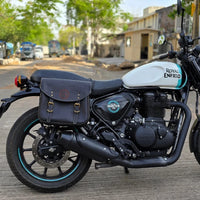 GENUINE LEATHER TOURING PANNIER BAGS (DUSTY BROWN) FIT FOR ROYAL ENFIELD HUNTER 350
