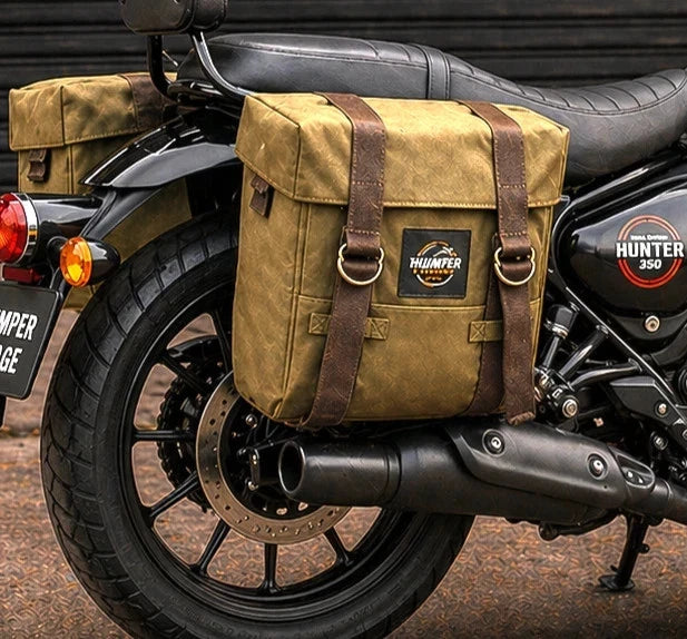 OLIVE MILITARY PANNIER BAGS FIT FOR ROYAL ENFIELD HUNTER 350