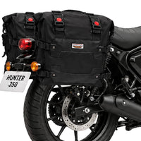 CANVAS PANNIER BAGS (BLACK) AND SADDLE STAY FIT FOR ROYAL ENFIELD HUNTER 350