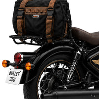 TAIL BAG BLACK- BROWN FIT FOR ROYAL ENFIELD BULLET 350