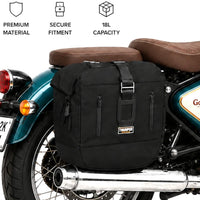 TOURING PANNIER BAGS (36L) BLACK FIT FOR ROYAL ENFIELD CLASSIC 350