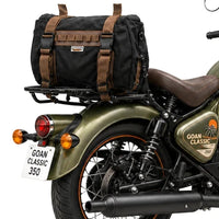 TAIL BAG BLACK- BROWN FIT FOR ROYAL ENFIELD GOAN CLASSIC 350