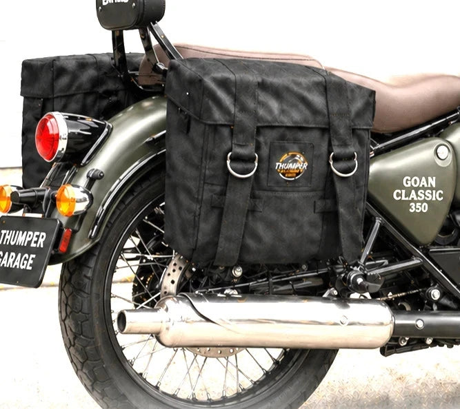 BLACK MILITARY PANNIER BAGS FIT FOR ROYAL ENFIELD GOAN CLASSIC 350
