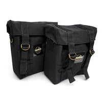 BLACK MILITARY PANNIER BAGS AND SADDLE STAY FIT FOR ROYAL ENFIELD METEOR 350
