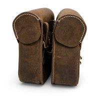 GENUINE LEATHER TOURING PANNIER BAGS (DUSTY BROWN) FIT FOR ROYAL ENFIELD GUERRILLA 450