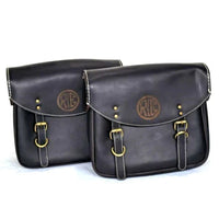 GENUINE LEATHER TOURING PANNIER BAGS (COFFEE BROWN) FIT FOR ROYAL ENFIELD GOAN CLASSIC 350