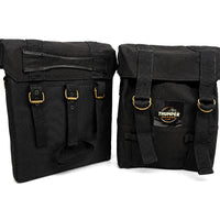 BLACK MILITARY PANNIER BAGS AND SADDLE STAY FIT FOR ROYAL ENFIELD METEOR 350