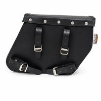 GENUINE LEATHER CURVED TOURING PANNIER BAGS (BLACK) FIT FOR ROYAL ENFIELD GUERRILLA 450