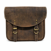 GENUINE LEATHER TOURING PANNIER BAGS (DUSTY BROWN) FIT FOR ROYAL ENFIELD bullet 650