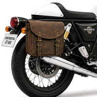 GENUINE LEATHER TOURING PANNIER BAGS (COFFEE BROWN) FIT FOR ROYAL ENFIELD CONTINENTAL GT 650