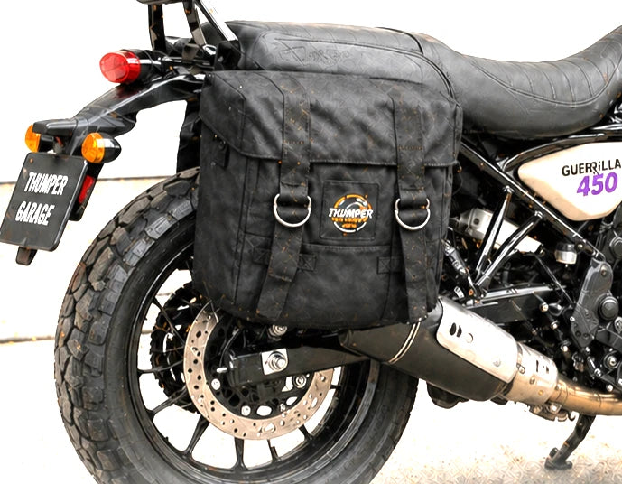 BLACK MILITARY PANNIER BAGS FIT FOR ROYAL ENFIELD GUERRILLA 450