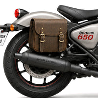 GENUINE LEATHER TOURING PANNIER BAGS (DUSTY BROWN) FIT FOR ROYAL ENFIELD SHOTGUN 650