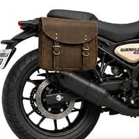 GENUINE LEATHER TOURING PANNIER BAGS (DUSTY BROWN) FIT FOR ROYAL ENFIELD GUERRILLA 450