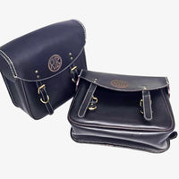 GENUINE LEATHER TOURING PANNIER BAGS (COFFEE BROWN) FIT FOR ROYAL ENFIELD GUERRILLA 450