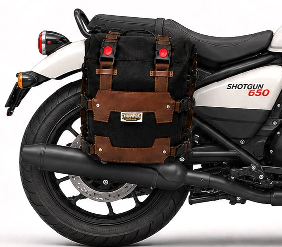 TOURING PANNIER BAGS (36L) BLACK FIT FOR ROYAL ENFIELD SHOTGUN 650