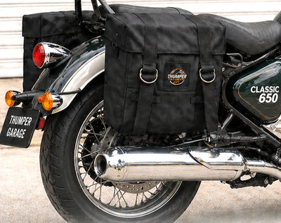 BLACK MILITARY PANNIER BAGS FIT FOR ROYAL ENFIELD bullet 650
