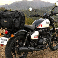 TAIL BAG BLACK- BROWN FIT FOR ROYAL ENFIELD SHOTGUN 650