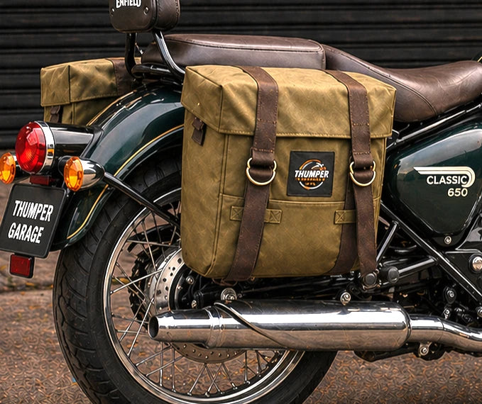 OLIVE MILITARY PANNIER BAGS FIT FOR ROYAL ENFIELD bullet 650